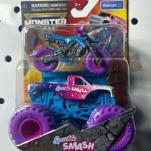 Sparkle Smash Monster Truck & Bike Toy - Pink & Purple 1.64
